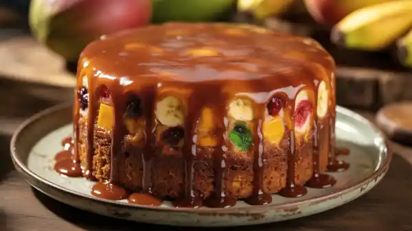 Bolo de Banana e Frutas com Cobertura de Rum: Receita Irresistível e Aromática