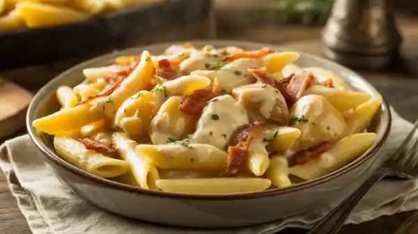 Macarrão ao Creme de Batatas com Bacon: Receita Cremosa e Irresistível